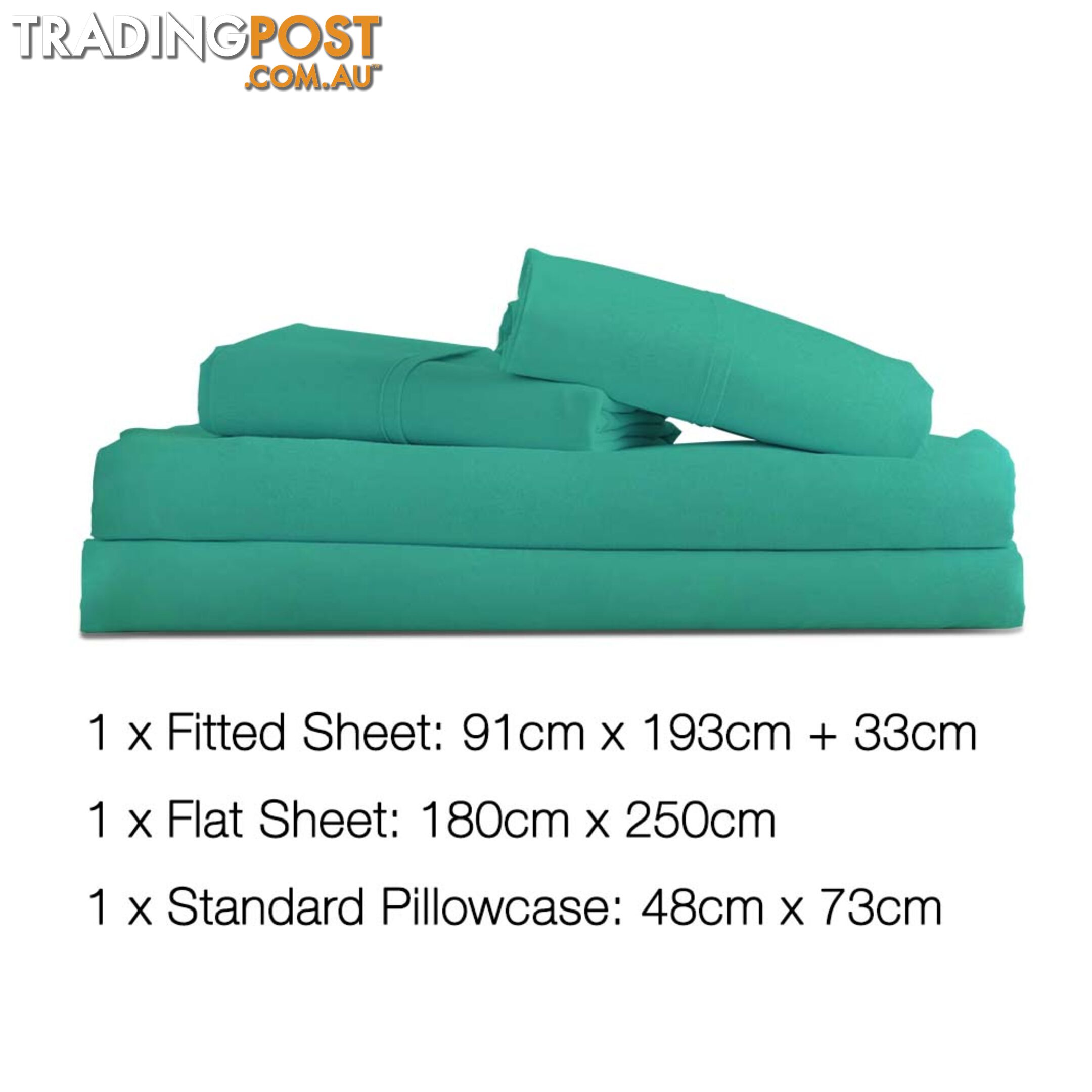 3 Piece Microfibre Sheet Set Single _ÑÐ Aqua