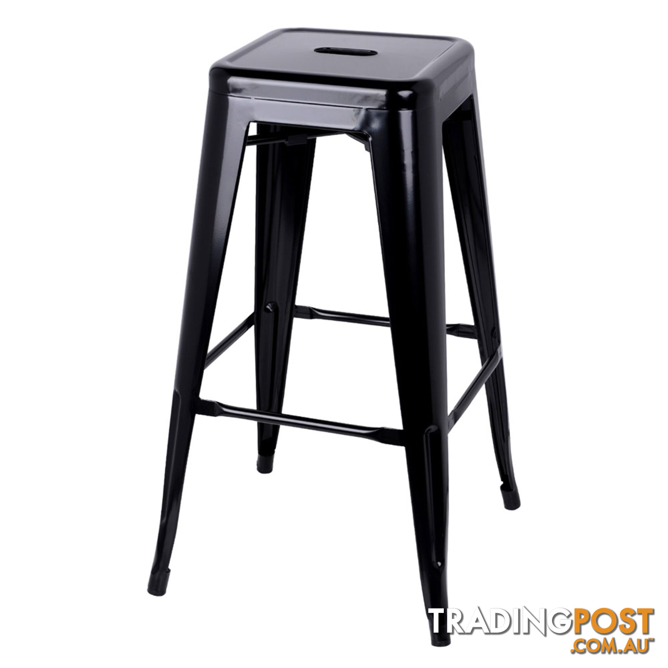 Set of 2 Steel Kitchen Bar Stool 76cm Black