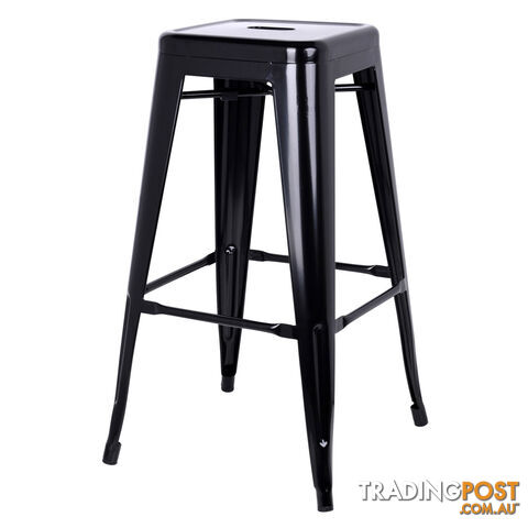 Set of 2 Steel Kitchen Bar Stool 76cm Black