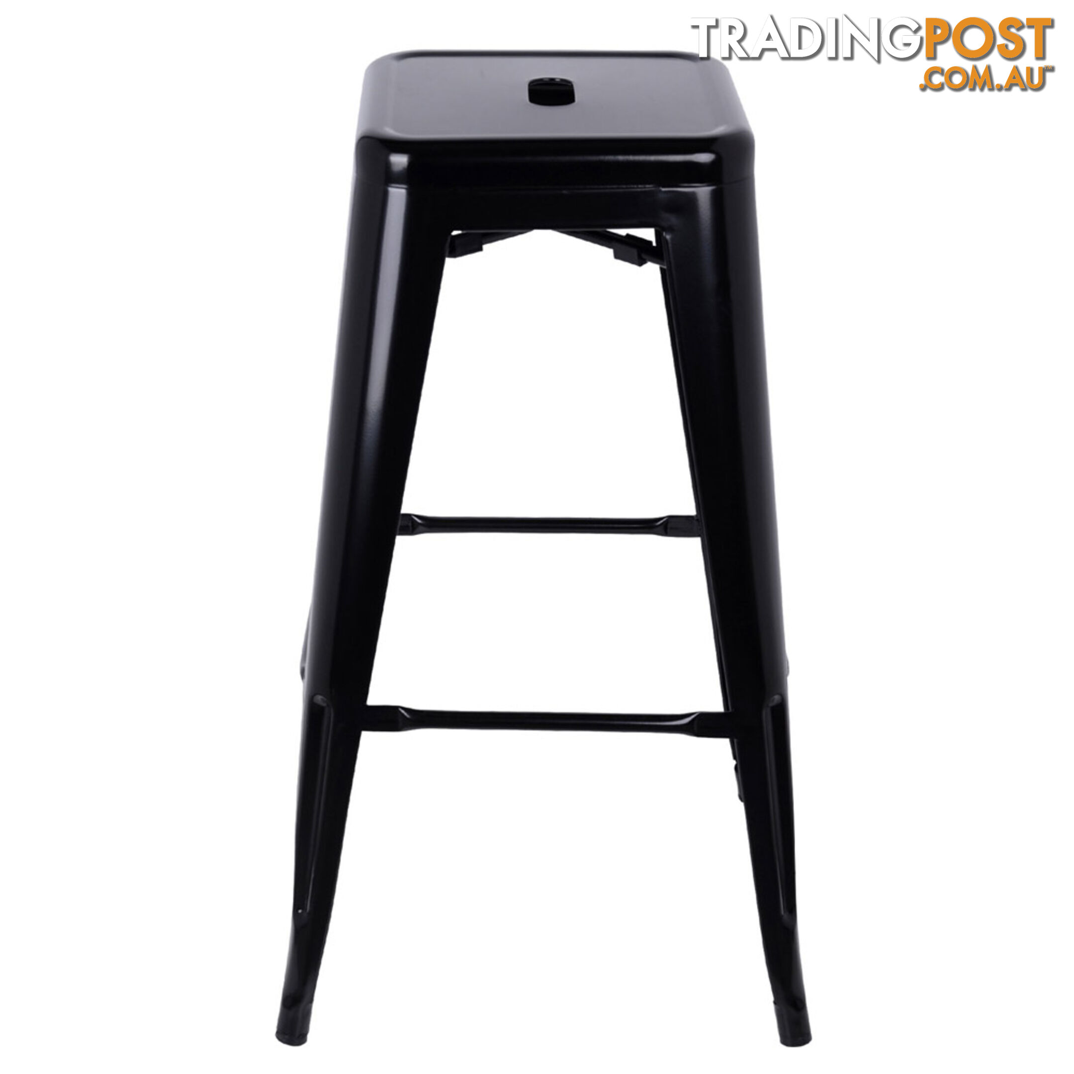 Set of 2 Steel Kitchen Bar Stool 76cm Black