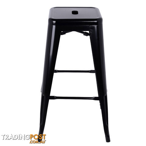 Set of 2 Steel Kitchen Bar Stool 76cm Black