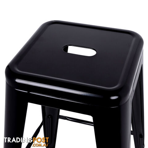 Set of 2 Steel Kitchen Bar Stool 76cm Black