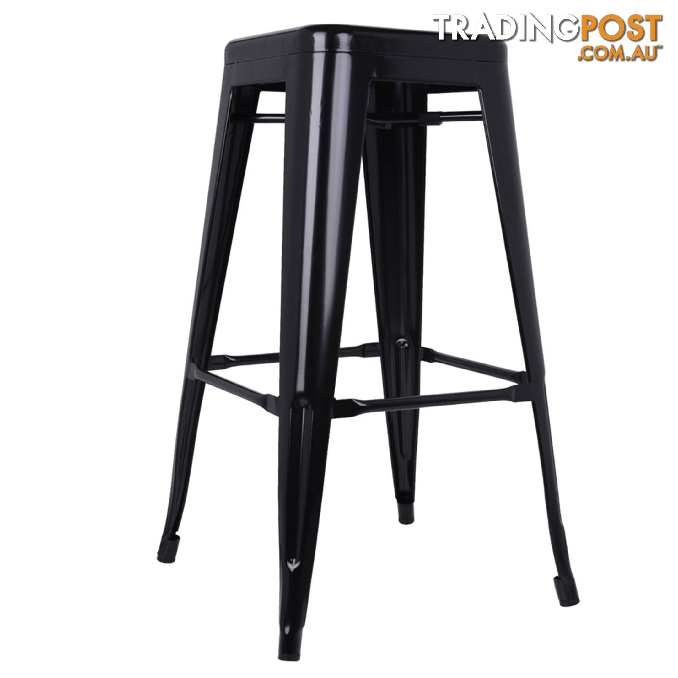 Set of 2 Steel Kitchen Bar Stool 76cm Black