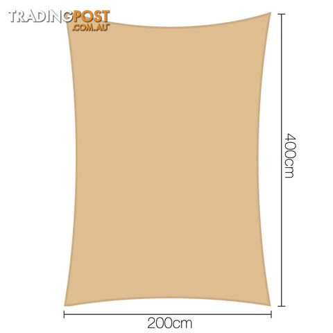 Heavy Duty 185GSM Shade Sail Canopy 2 x 4 M Sand - photo 2 of 5