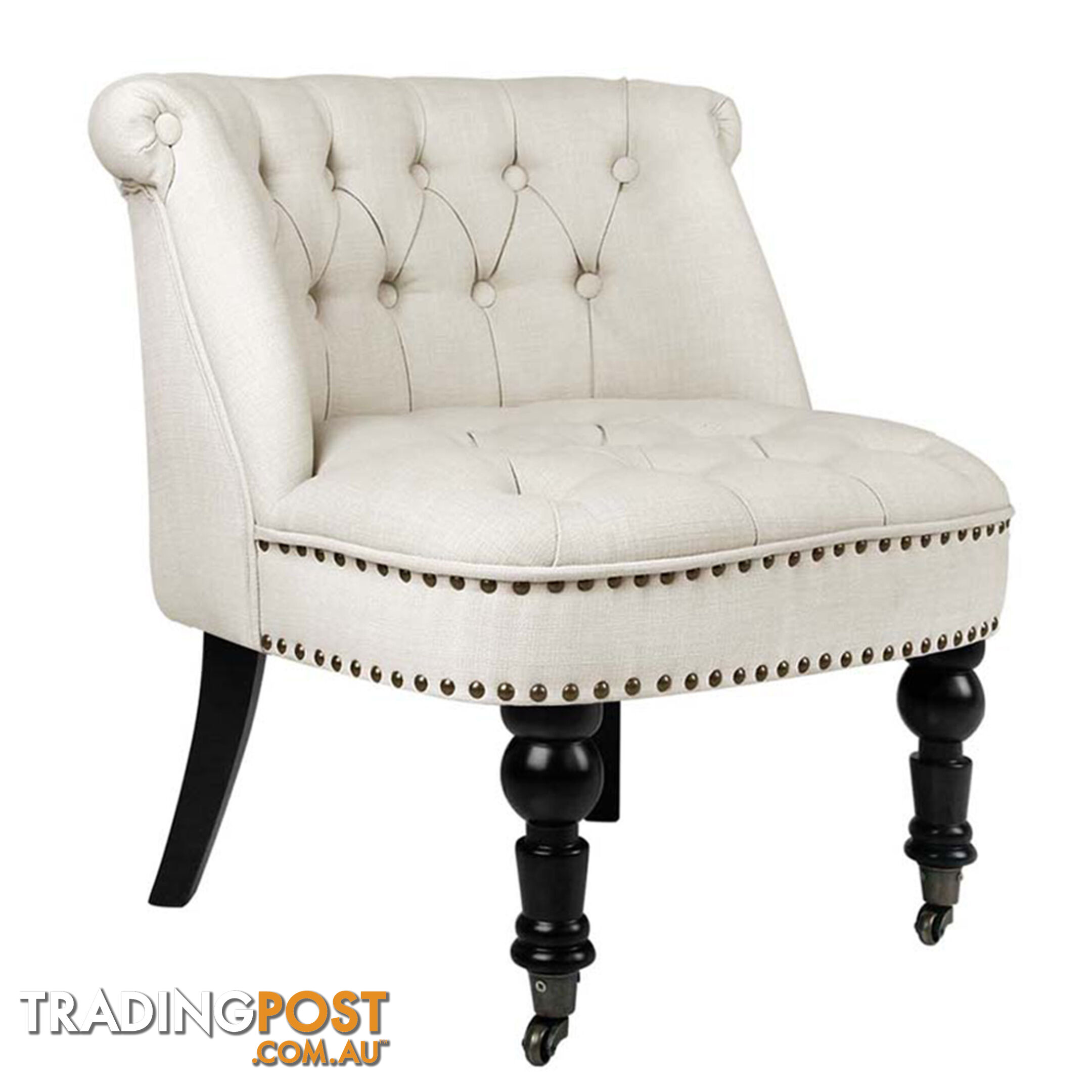 Lorraine Chair French Provincial Linen Fabric Sofa White