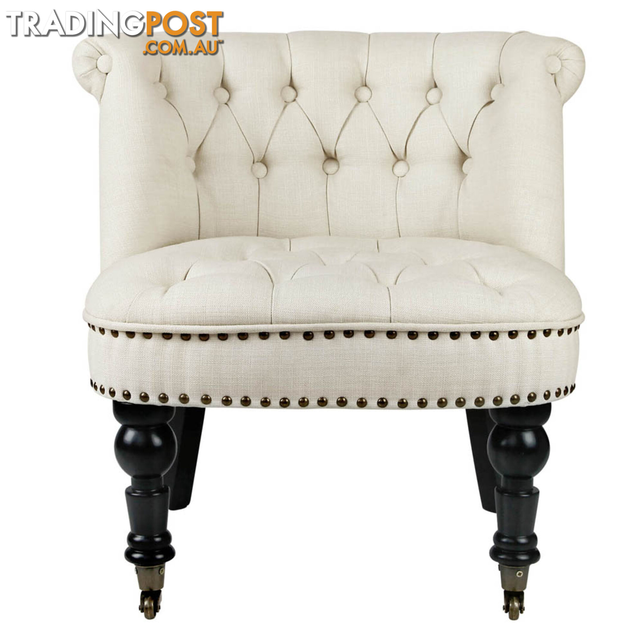 Lorraine Chair French Provincial Linen Fabric Sofa White