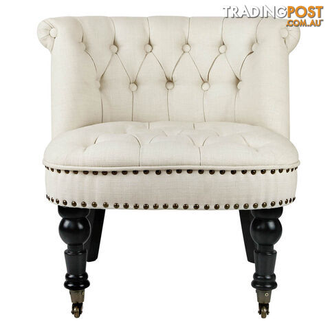 Lorraine Chair French Provincial Linen Fabric Sofa White