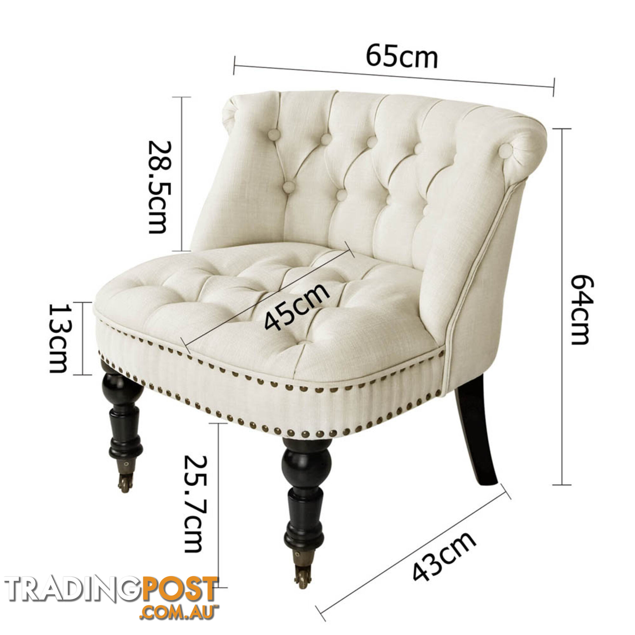 Lorraine Chair French Provincial Linen Fabric Sofa White