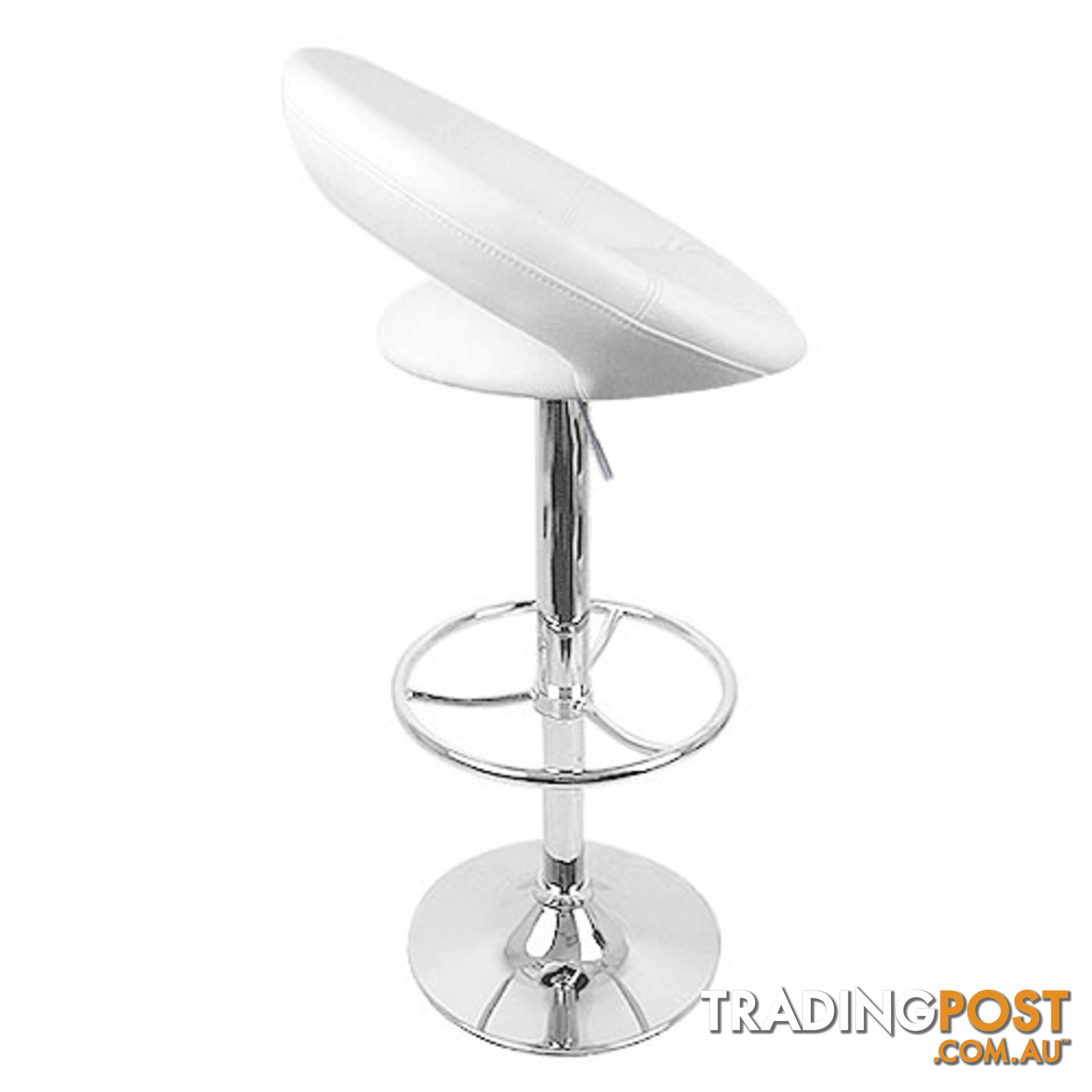 Set of 2 PU Leather Kitchen Bar Stool White