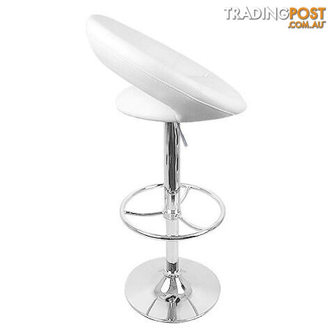 Set of 2 PU Leather Kitchen Bar Stool White