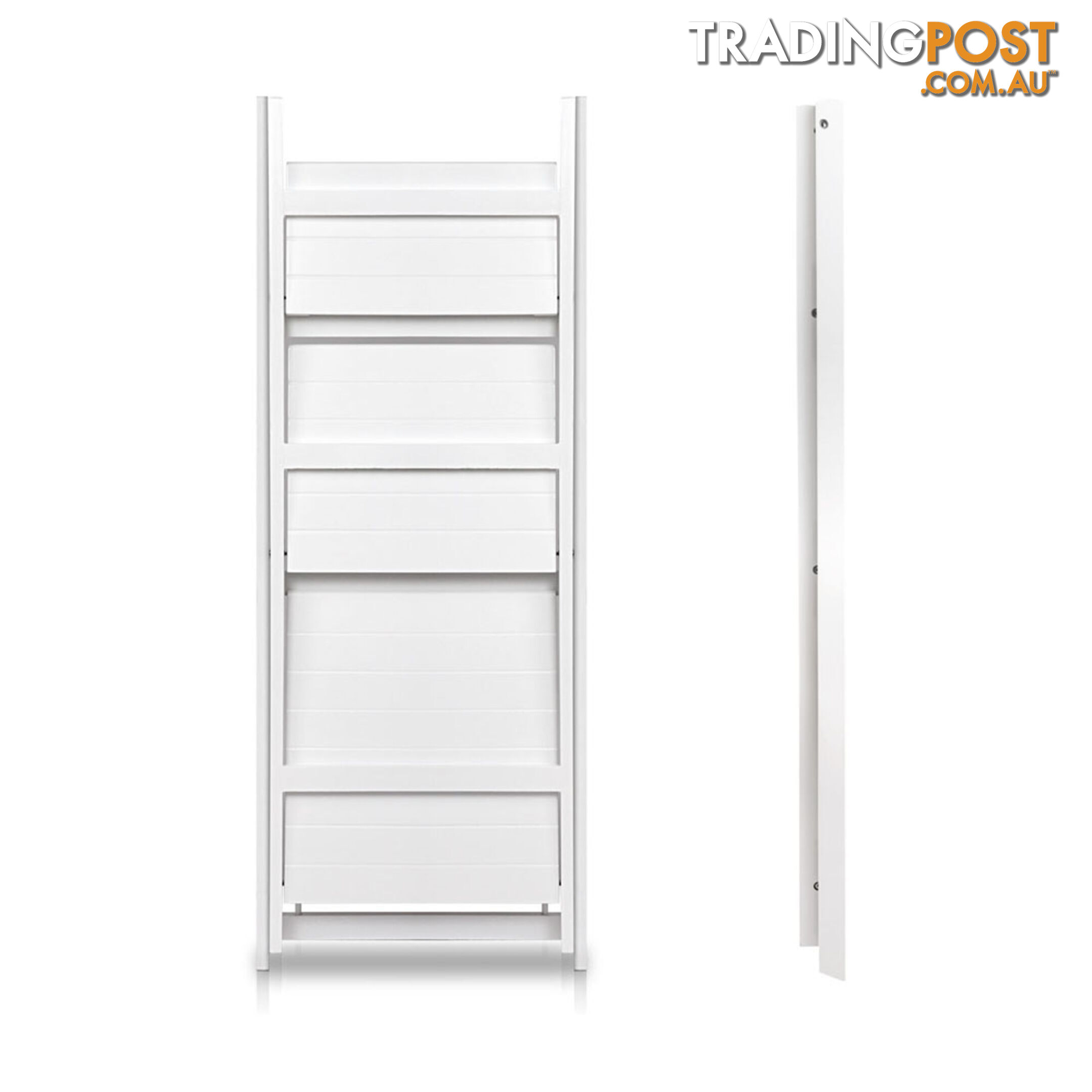 Wooden Ladder Display Storage Shelf White