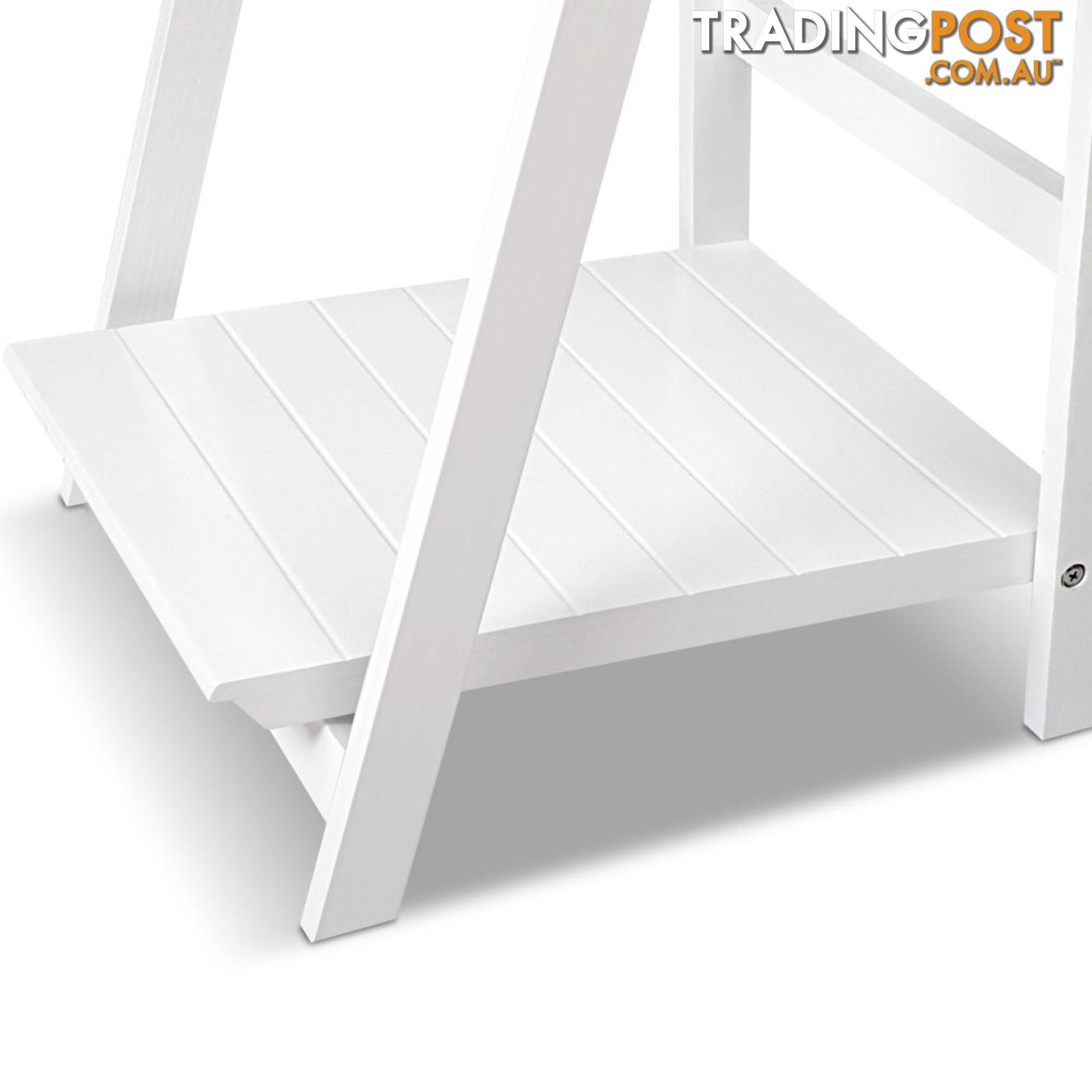 Wooden Ladder Display Storage Shelf White