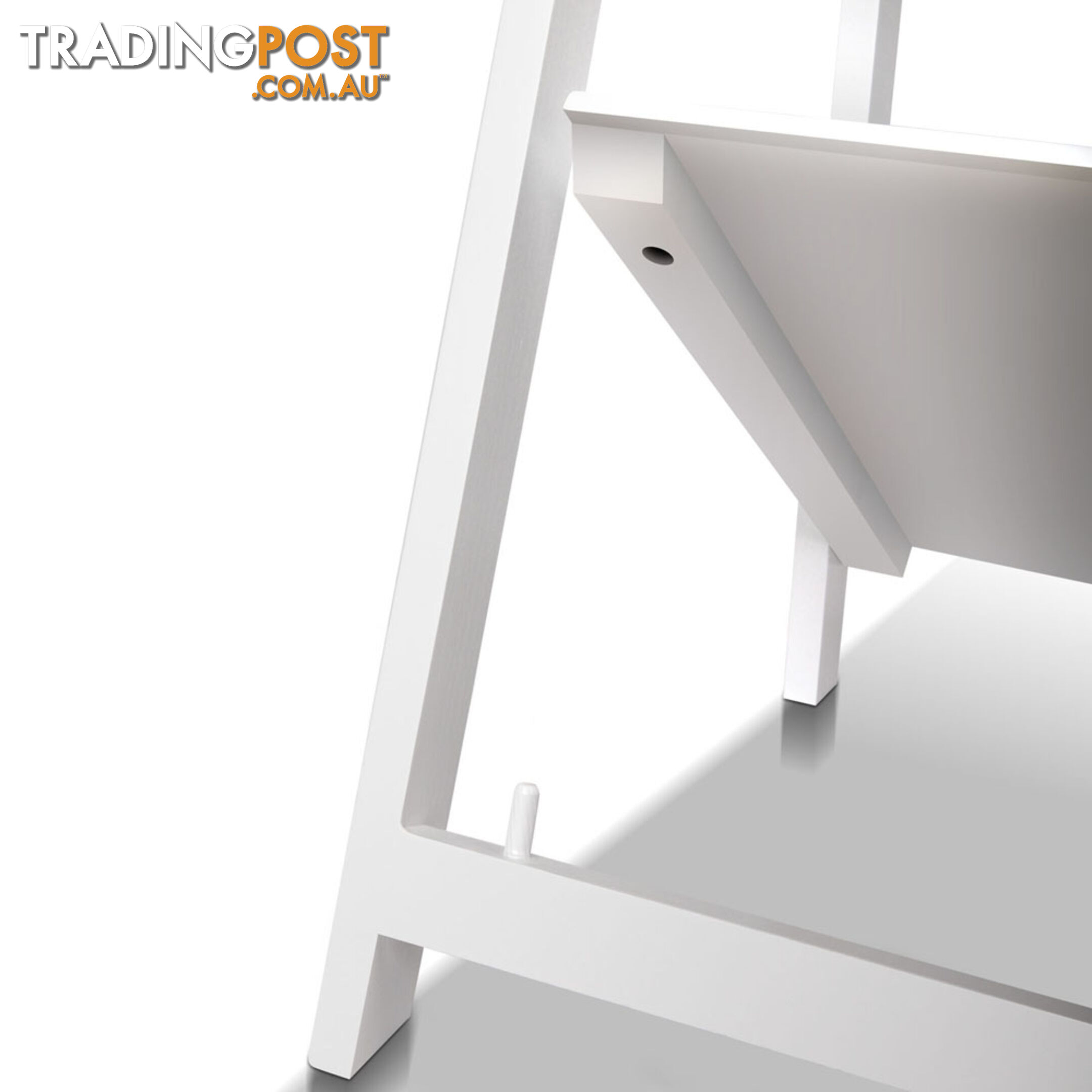 Wooden Ladder Display Storage Shelf White