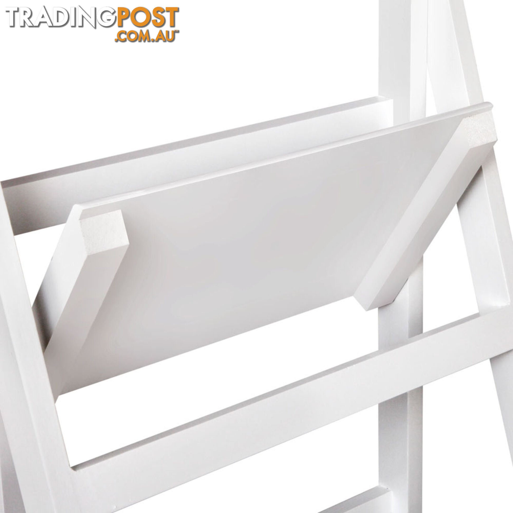 Wooden Ladder Display Storage Shelf White