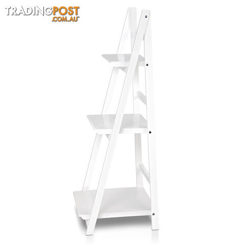 Wooden Ladder Display Storage Shelf White