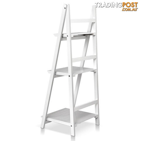 Wooden Ladder Display Storage Shelf White