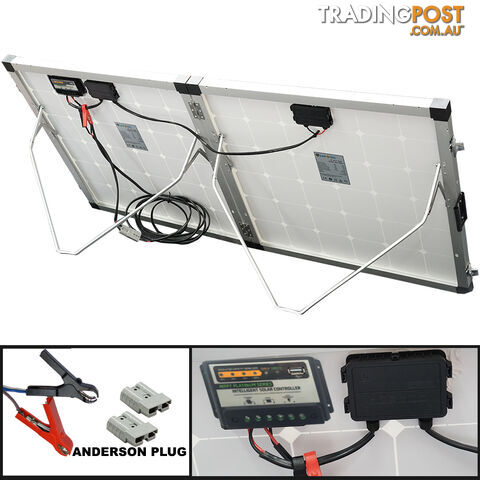 12V 250W Folding Solar Panel Kit Caravan Boat Camping Power Mono Charging Home