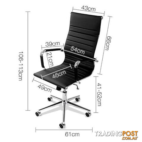 Eames Replica PU Leather High Back Executive Computer Office Chair Black