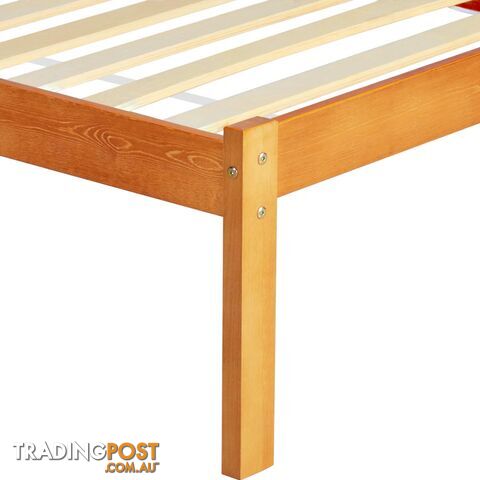 Singe Pine Wood Bed Frame with Storage Shelf