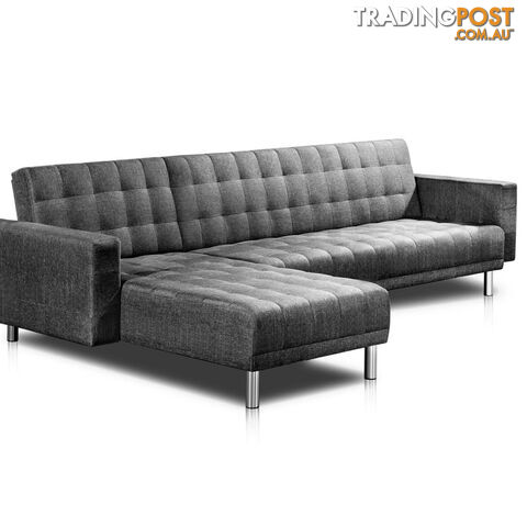 Faux Linen Sofa Bed 5 Seater