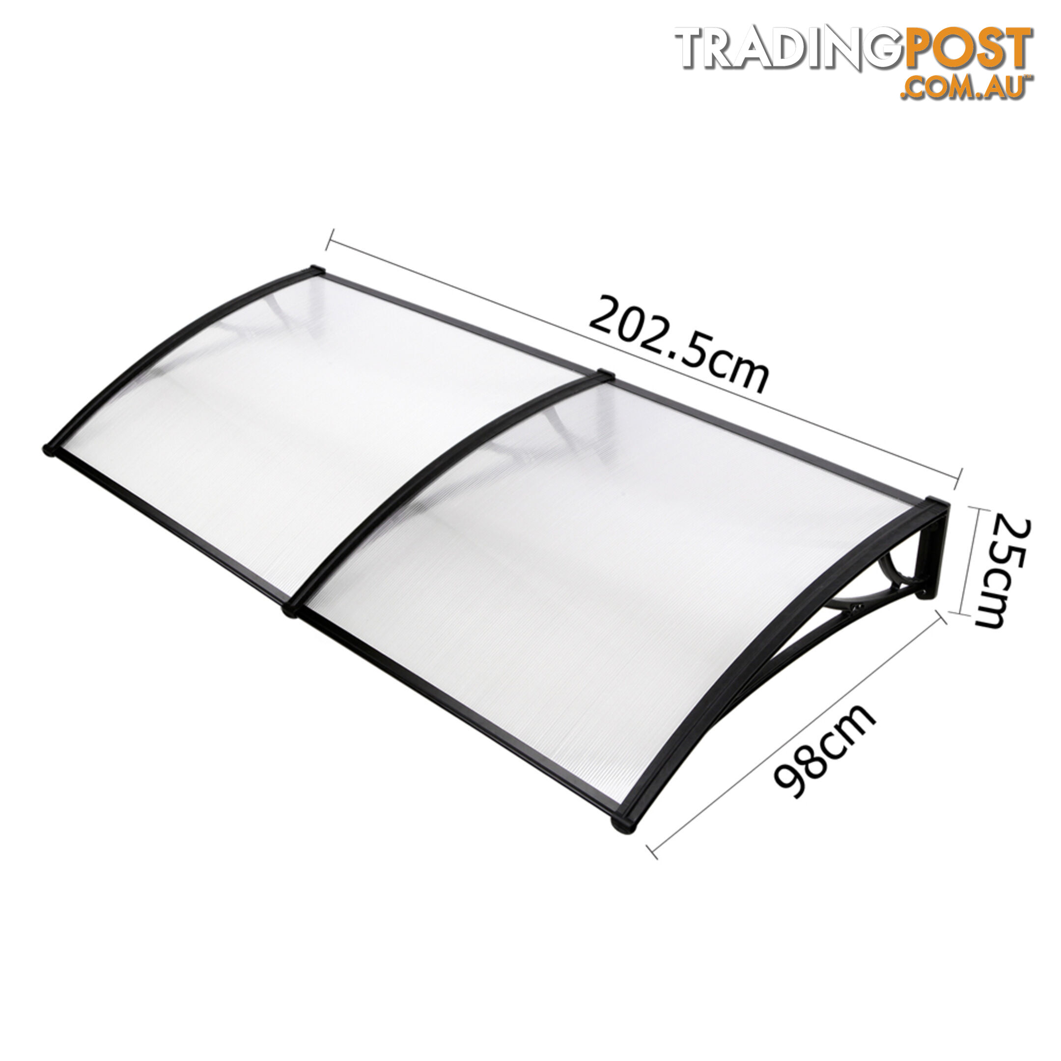 DIY Window Door Awning Cover Transparent 100 x 200cm