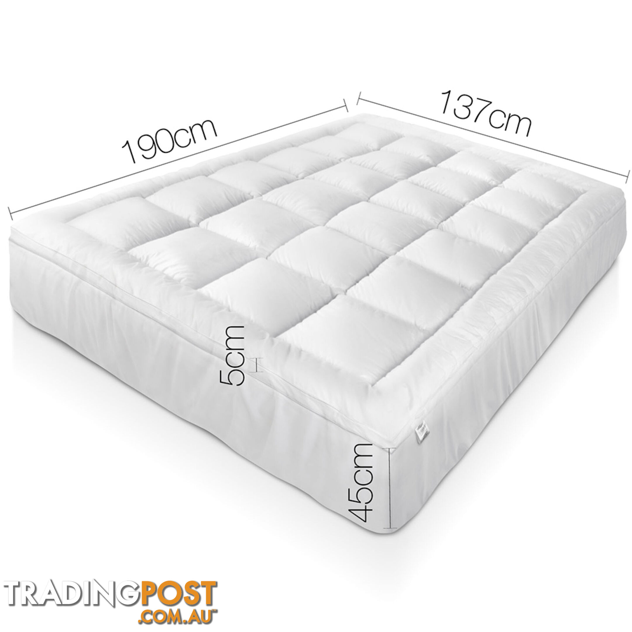 Duck Feather & Down Pillowtop Matress Topper - Double