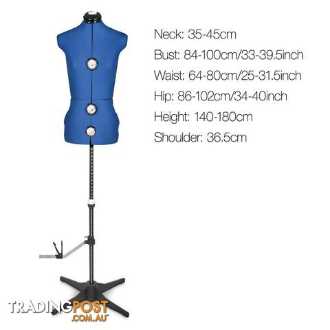 Adjustable Dressmaking Mannequin SZ8-14 - Blue - photo 2 of 8