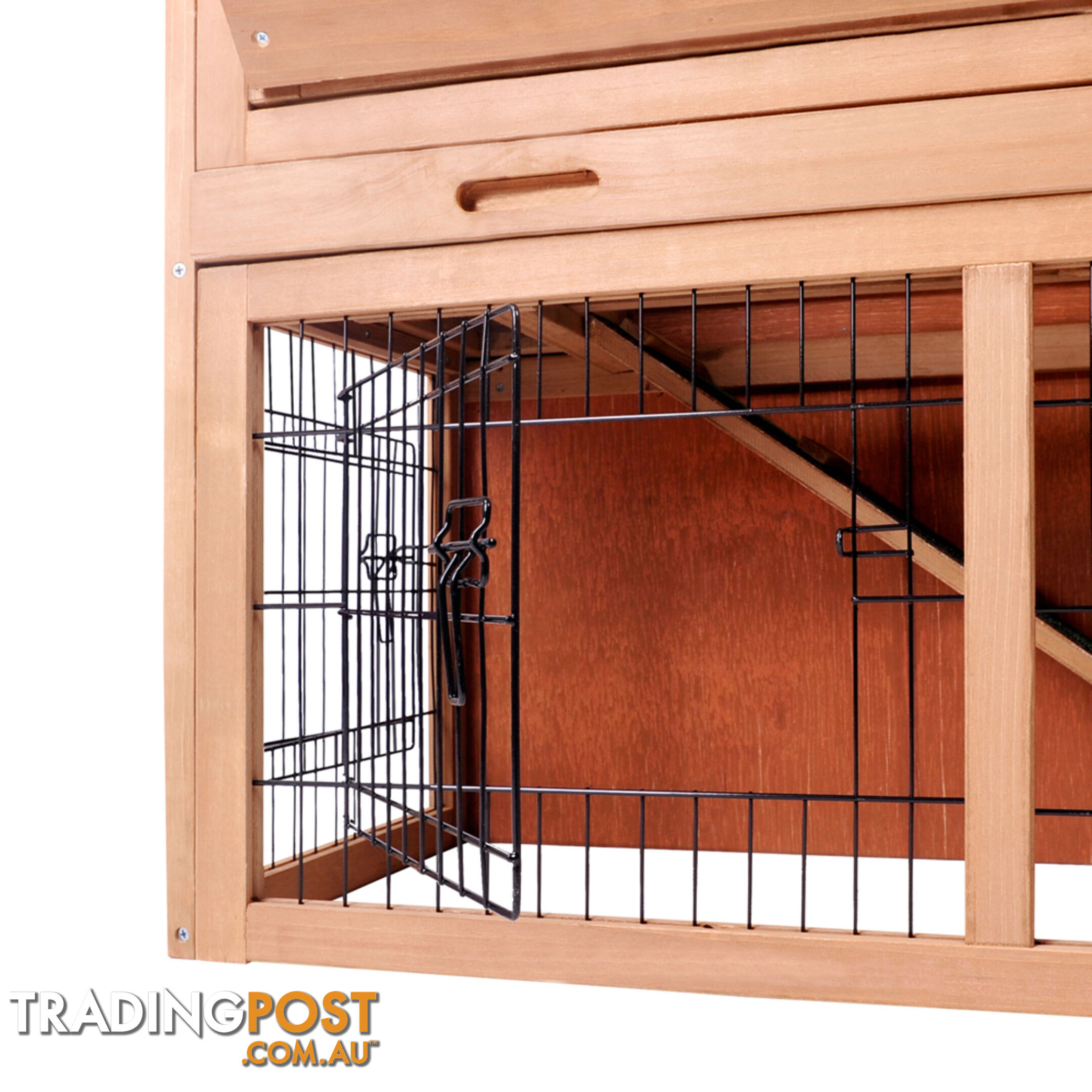 Rabbit Hutch Chicken Coop Cage Guinea Pig Ferret House w/ 2 Storeys Run