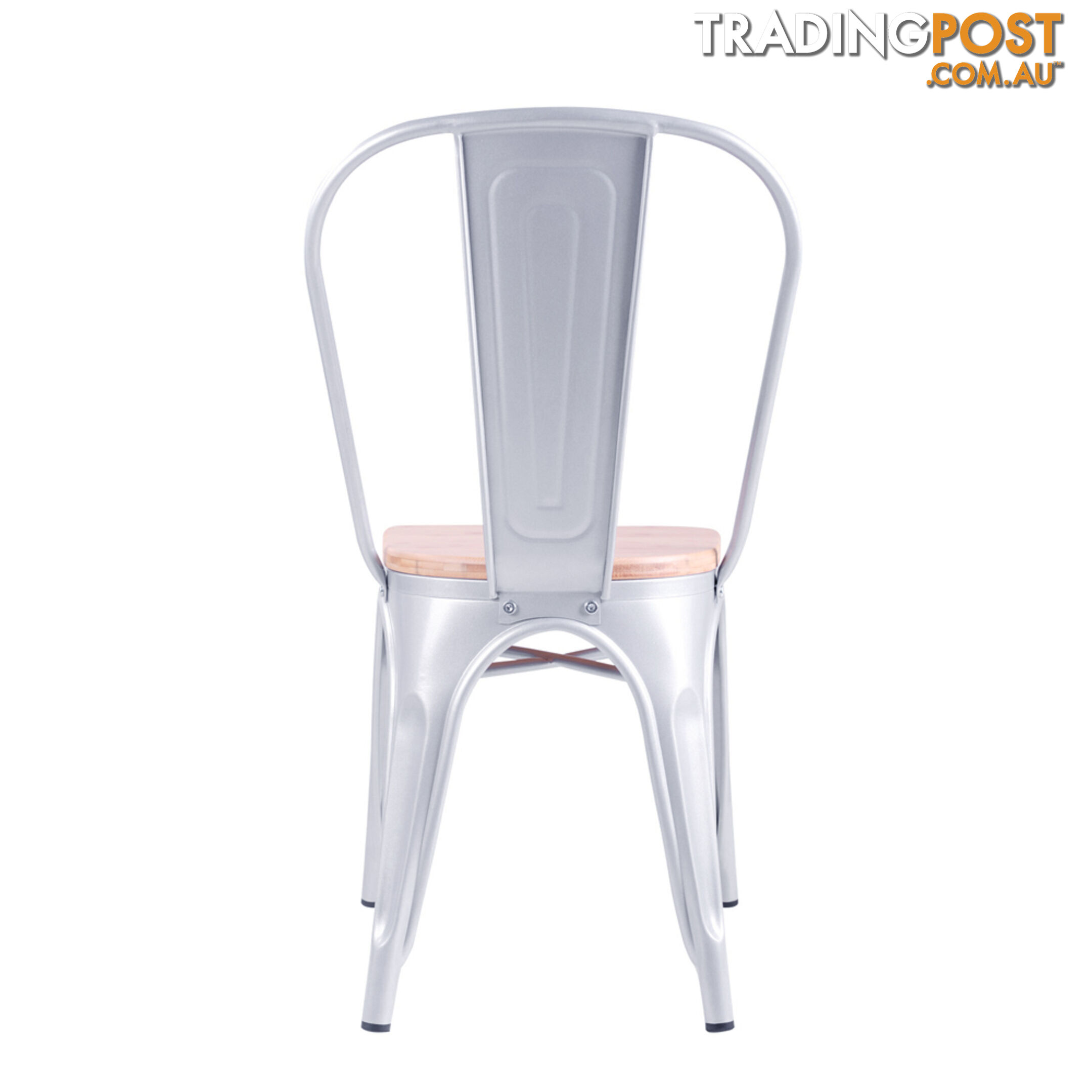 Set of 2 Replica Tolix Dining Metal Chair Bamboo Seat Gloss Metal