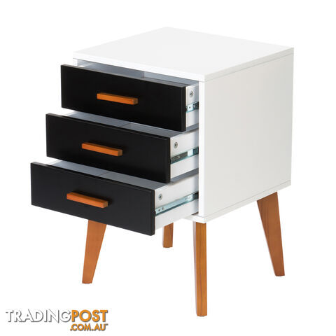 Bedside Table Cabinet Matt Black