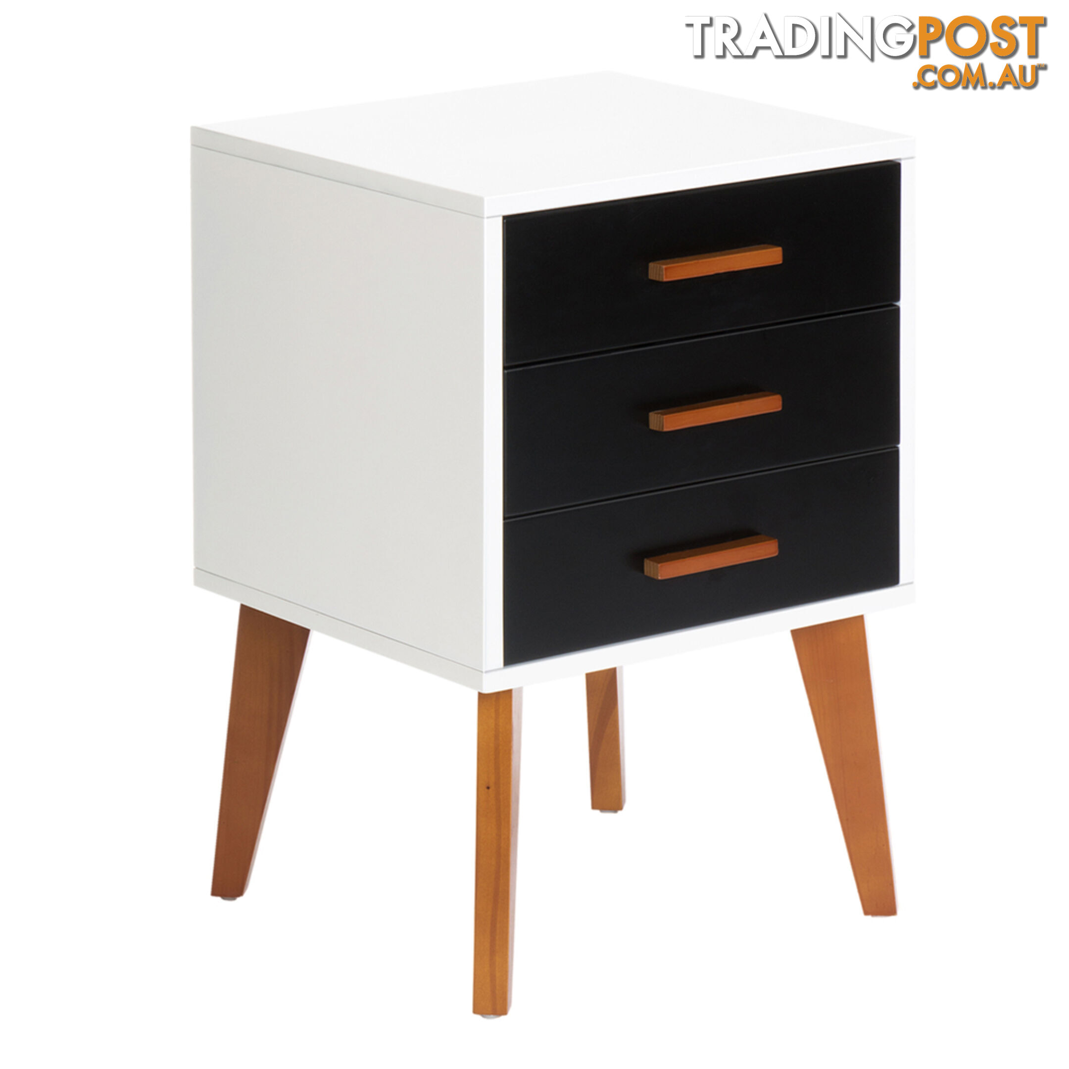 Bedside Table Cabinet Matt Black