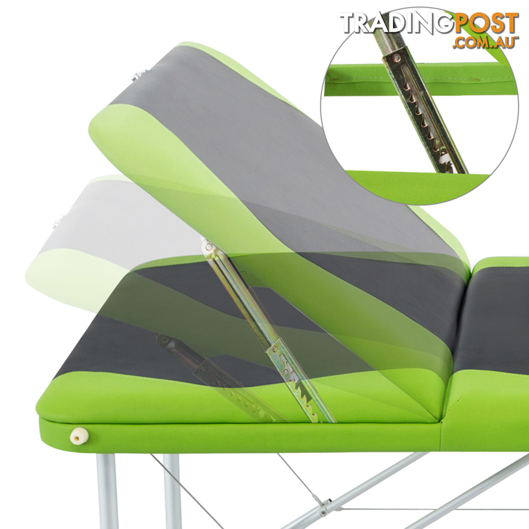 Aluminium Massage Table 3 Fold Green Black