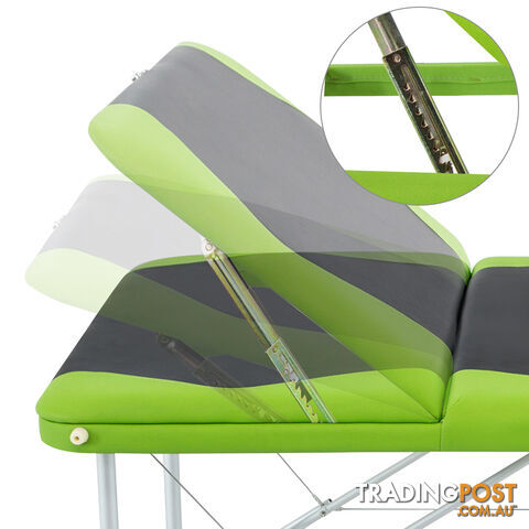 Aluminium Massage Table 3 Fold Green Black