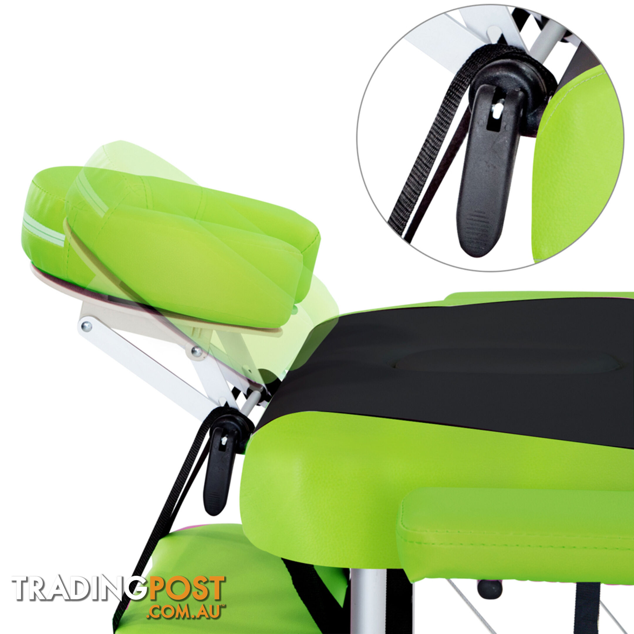 Aluminium Massage Table 3 Fold Green Black