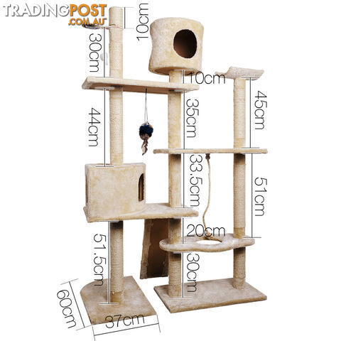 Cat Scratching Poles Post Furniture Tree 170cm Beige - photo 2 of 9