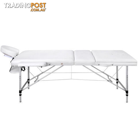 Portable Aluminium 3 Fold Massage Table Chair Bed White 75cm - photo 3 of 8