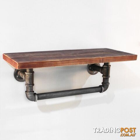 Rustic Industrial DIY Floating Pipe Shelf