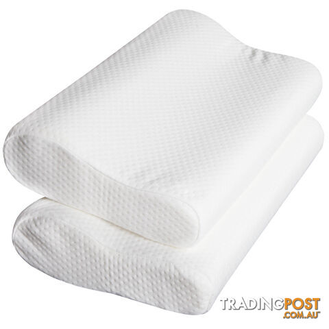 Set of 2 Visco Elastic Memory Foam Contour Pillows