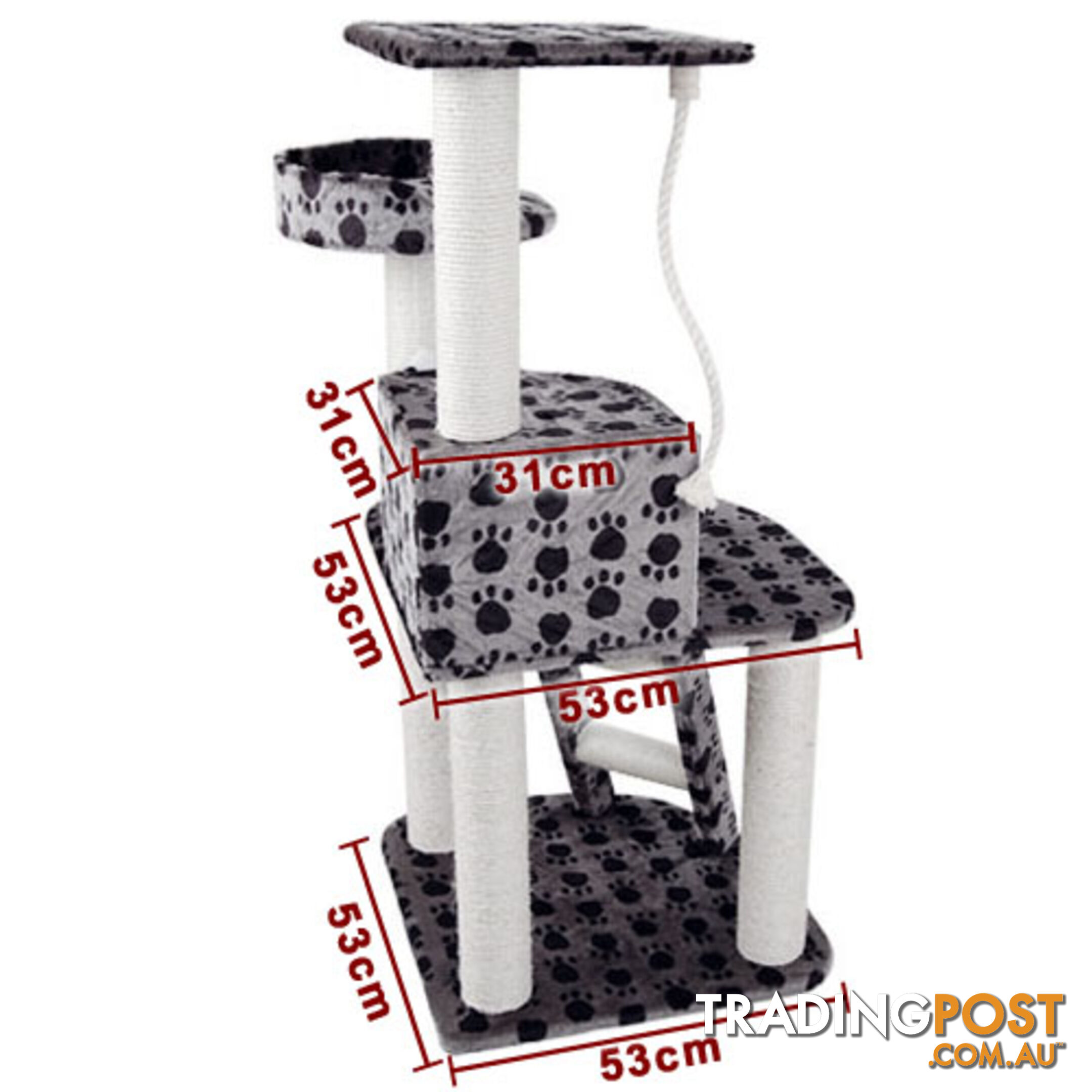 Cat Scratching Poles Post Furniture Tree House Condo Black Grey