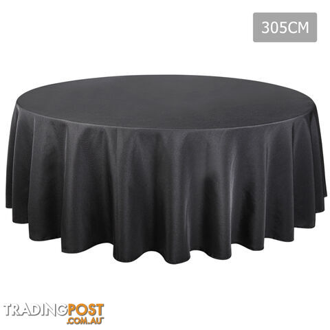 4 Pcs Wedding Table Cloth Round 305cm Black