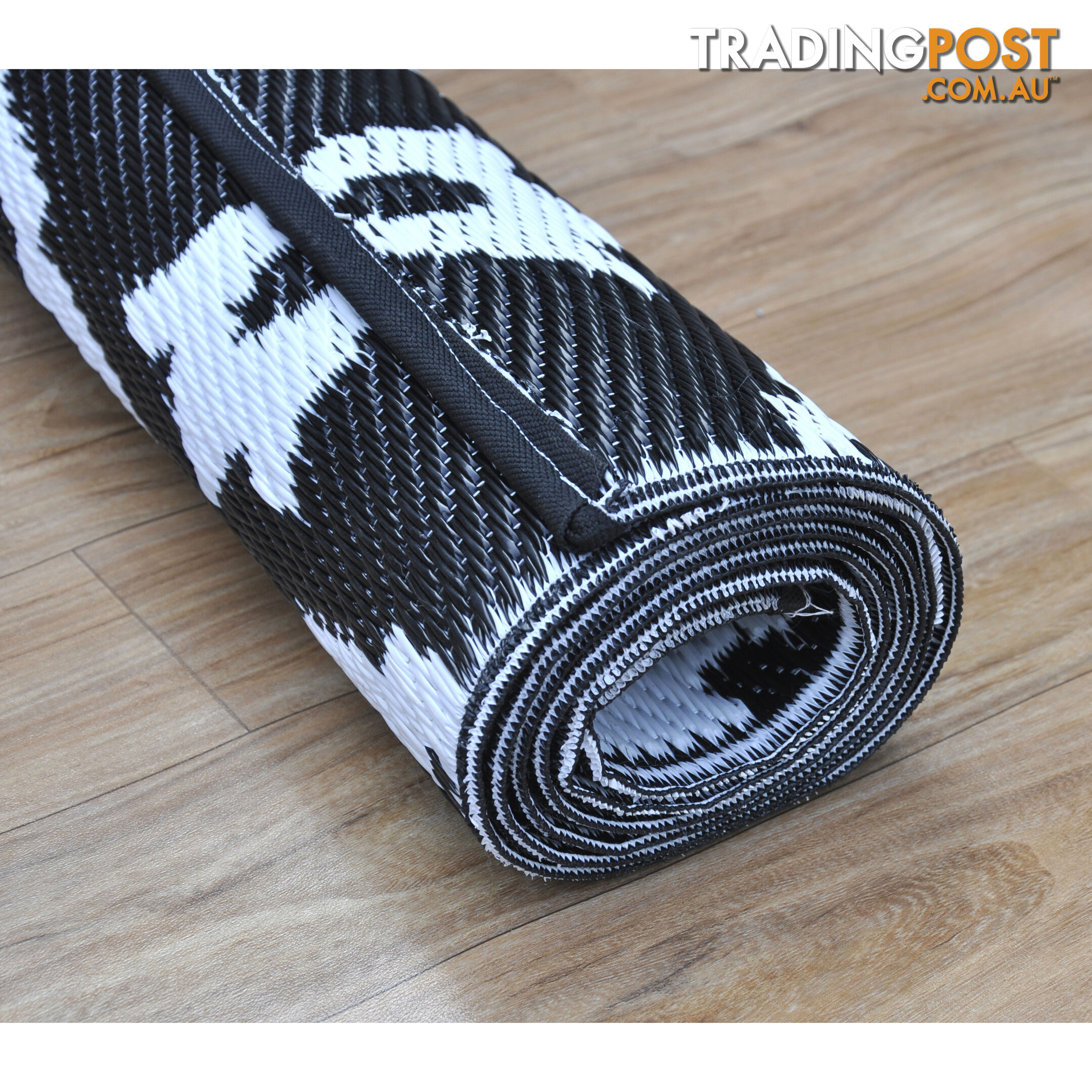 Moroccan Tile Reversable Rug Black & White 150x210cm