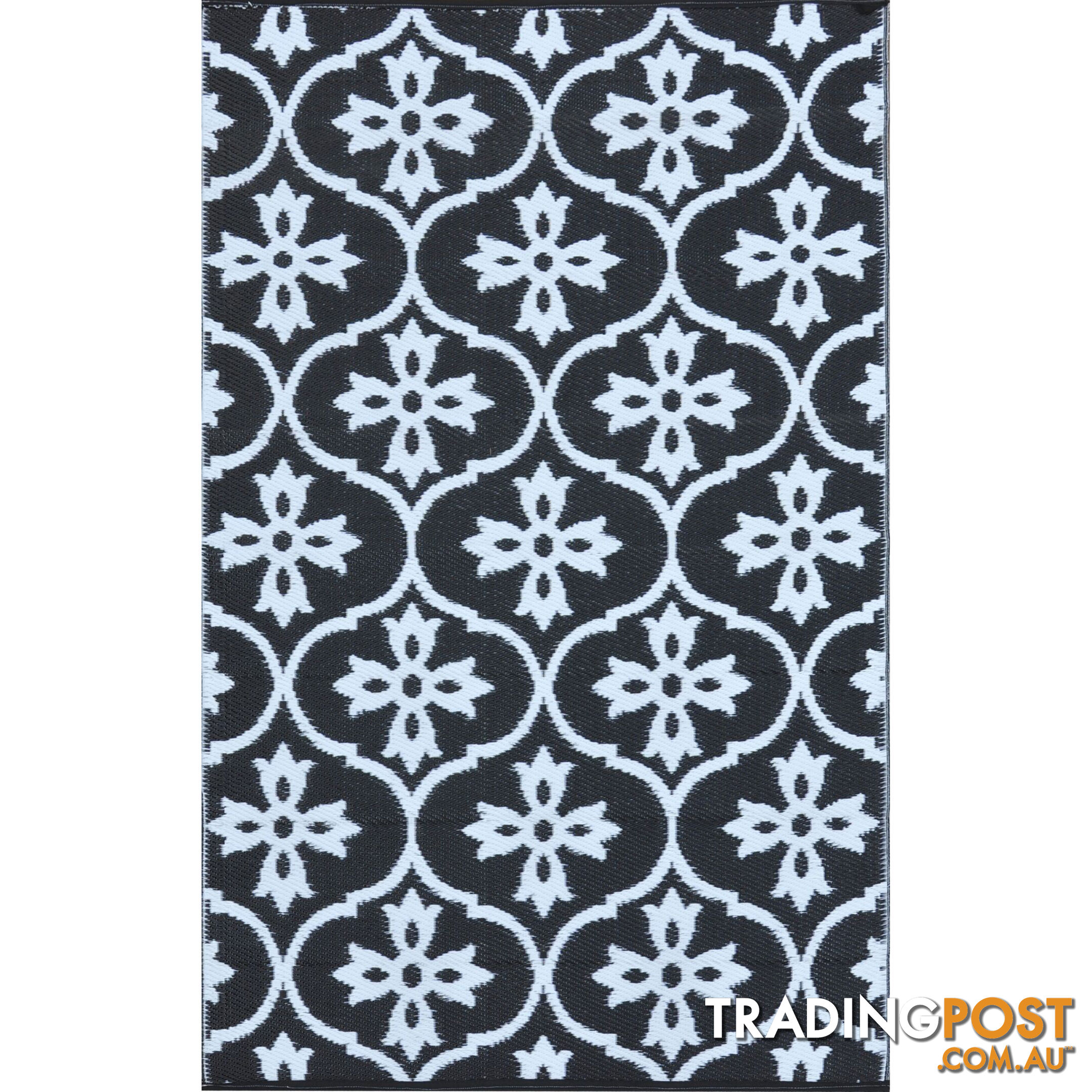 Moroccan Tile Reversable Rug Black & White 150x210cm