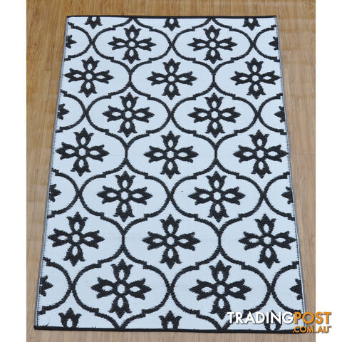 Moroccan Tile Reversable Rug Black & White 150x210cm