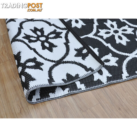 Moroccan Tile Reversable Rug Black & White 150x210cm