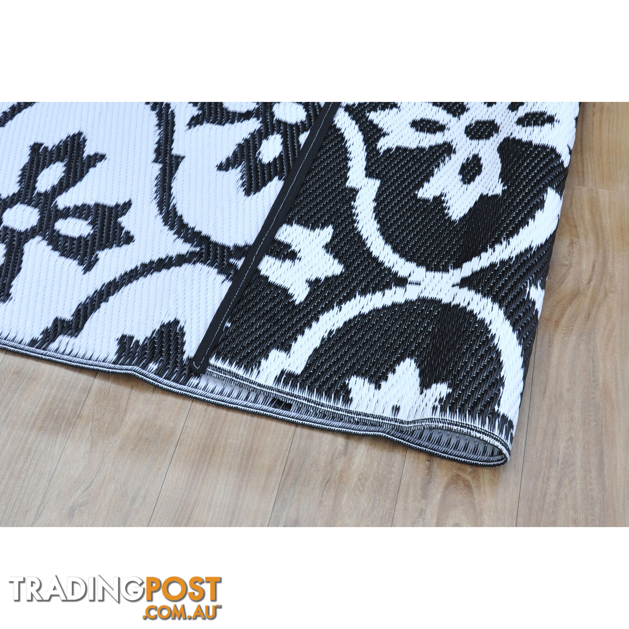 Moroccan Tile Reversable Rug Black & White 150x210cm