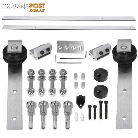 Large Sliding Barn Door Hardware Set - Silver