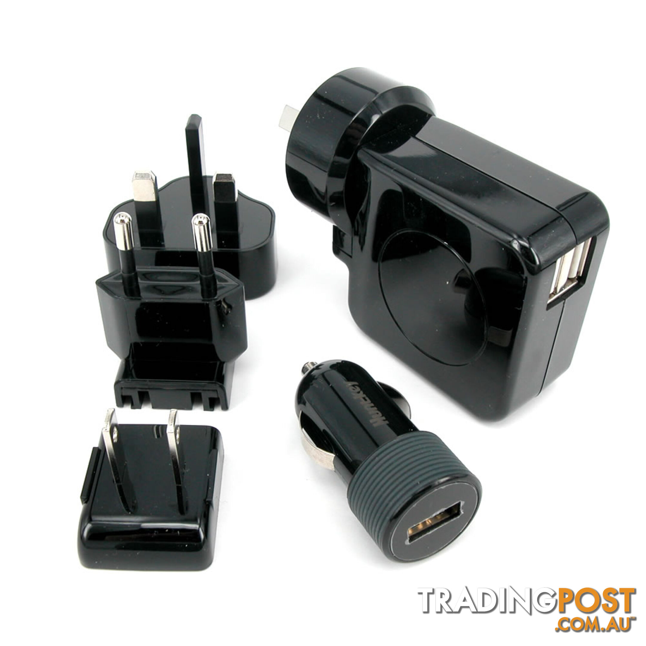 Huntkey TravelMate D204 Multi Plugs USB Wall Charger Adapter 4.2 A US UK EU AU Plugs with Car Charger