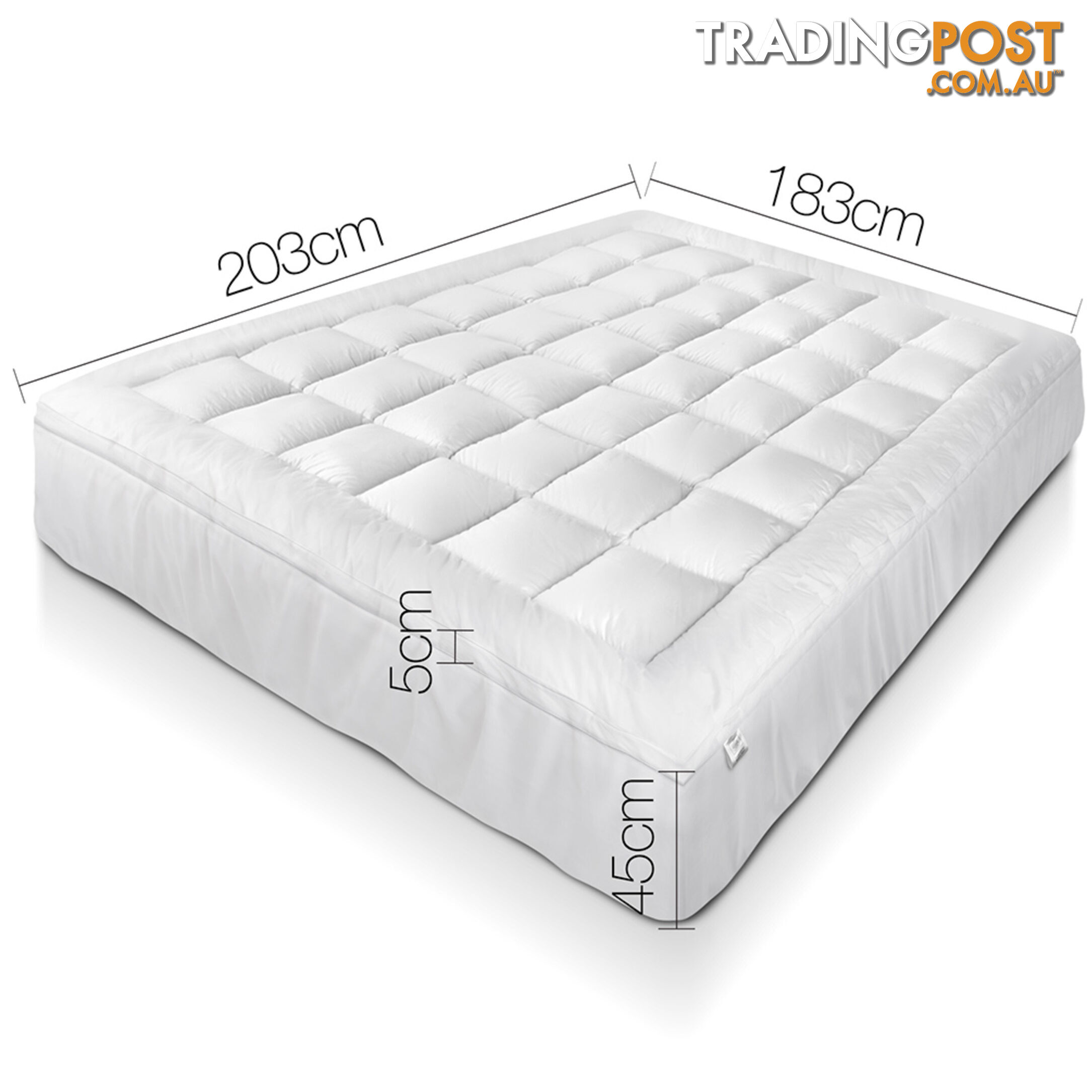 Duck Feather & Down Pillowtop Matress Topper - King