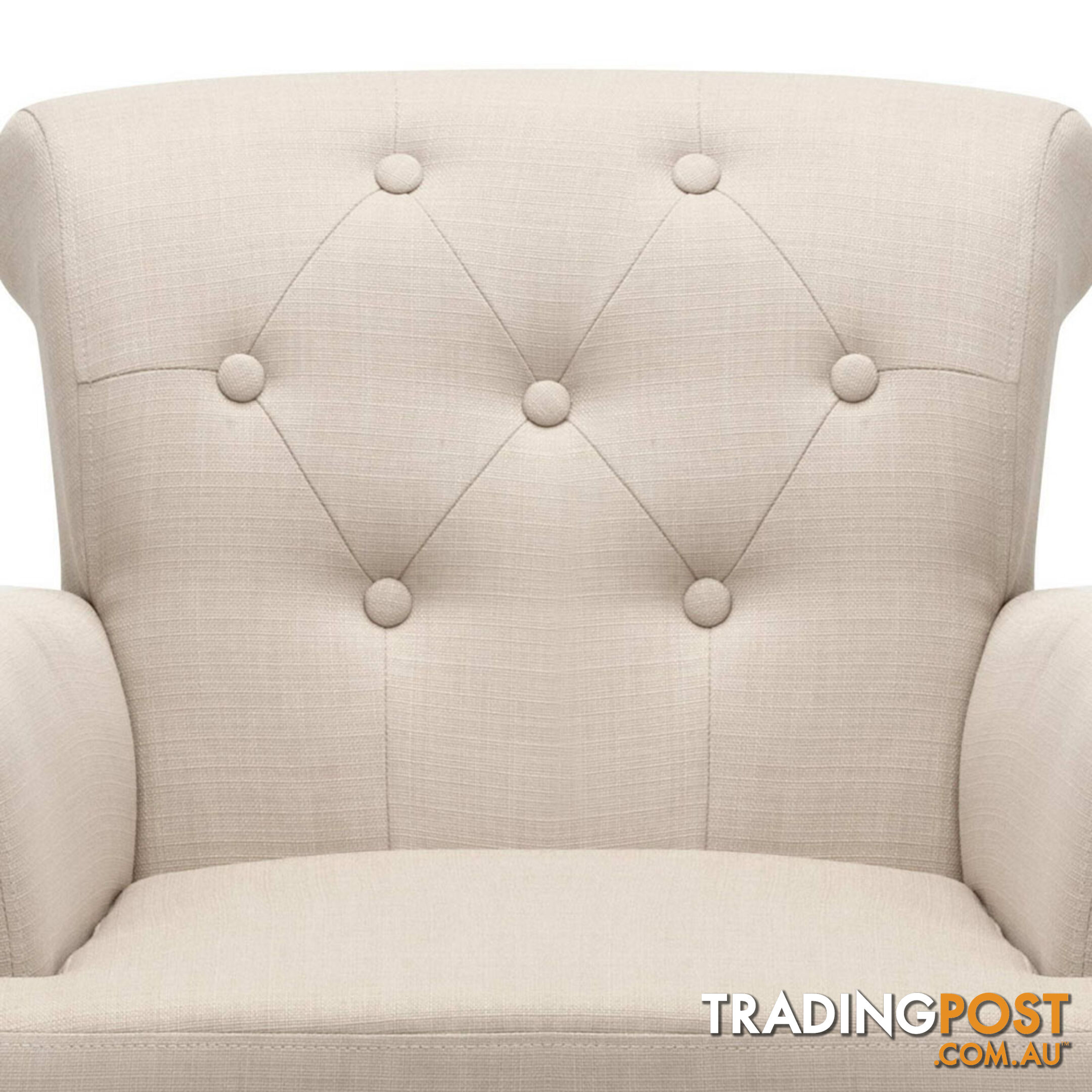 Wing Armchair French Provincial Linen Fabric Taupe