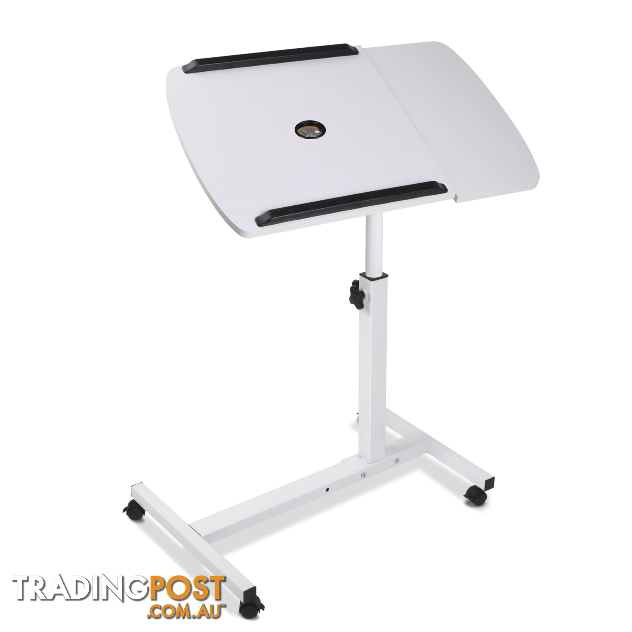 Rotating Mobile Laptop Adjustable Desk w/ USB Cooler White